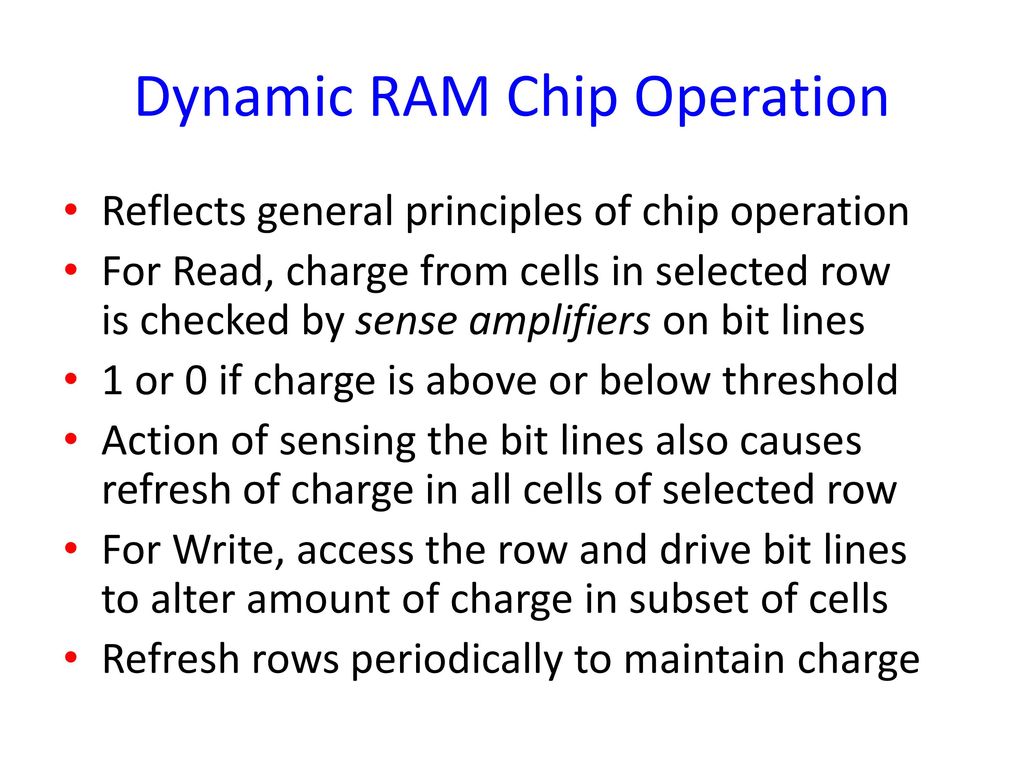 Dynamic RAM Chip Operation