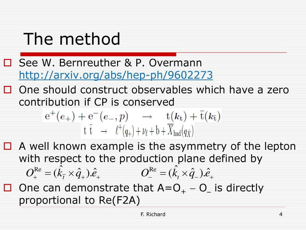Cpv With Top Quaks At Ilc Ppt Download