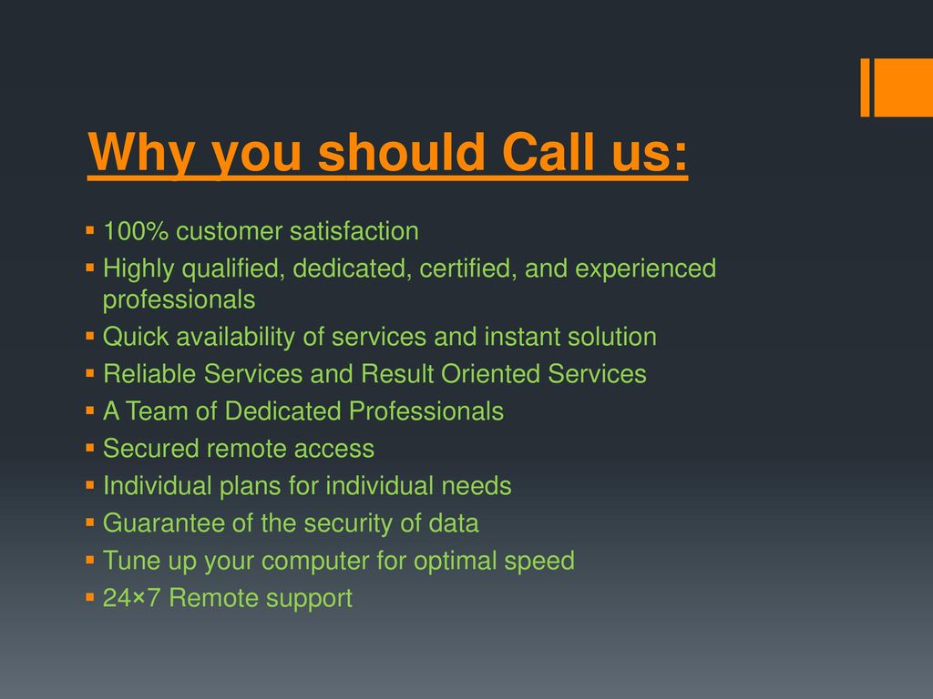Why you should Call us: 100% customer satisfaction