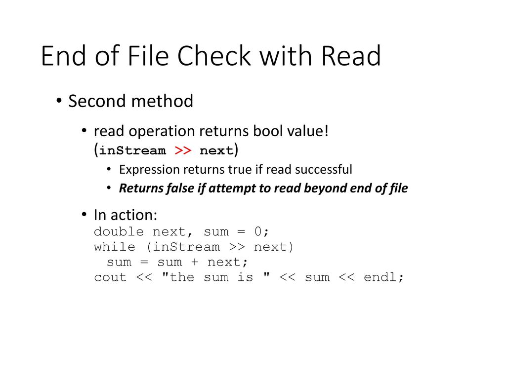 End of File Check with Read