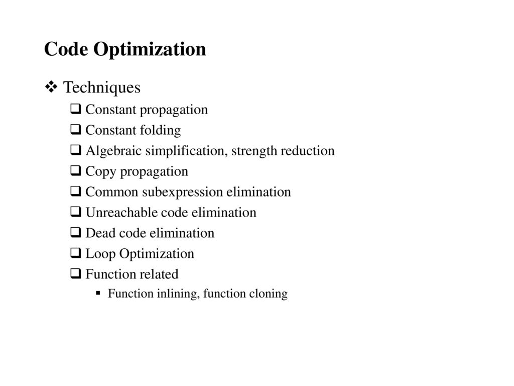 Code optimization overview and examples ppt download