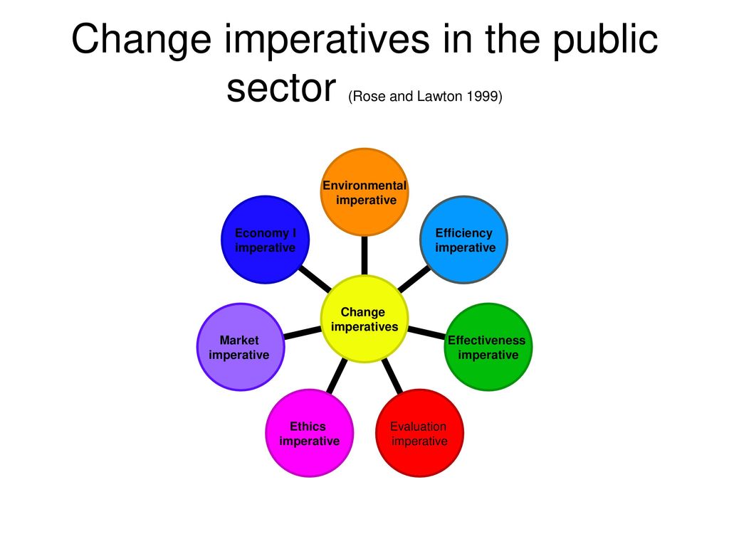 Change imperatives in the public sector (Rose and Lawton 1999)