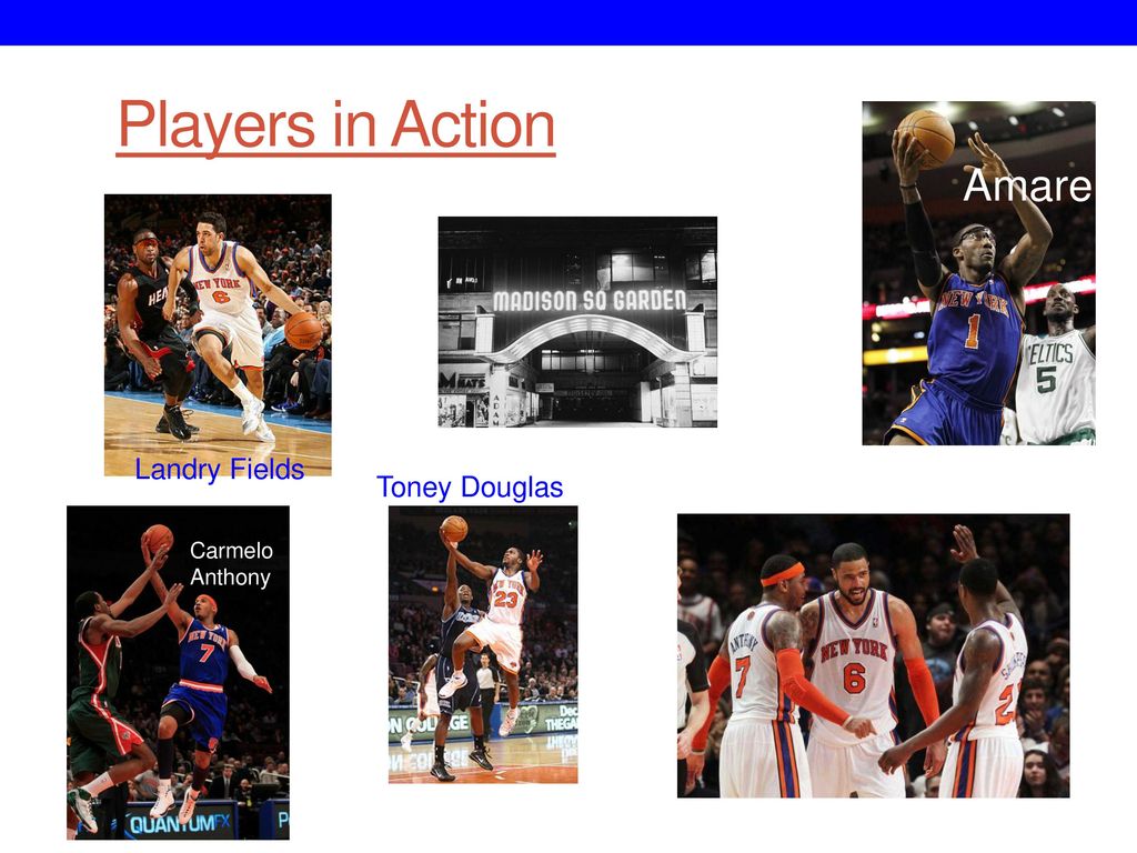 Players in Action Amare Landry Fields Toney Douglas Carmelo Anthony