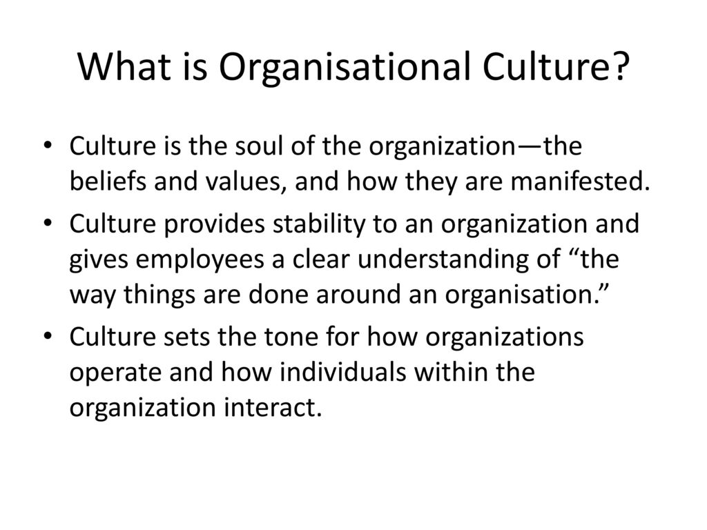 What is Organisational Culture