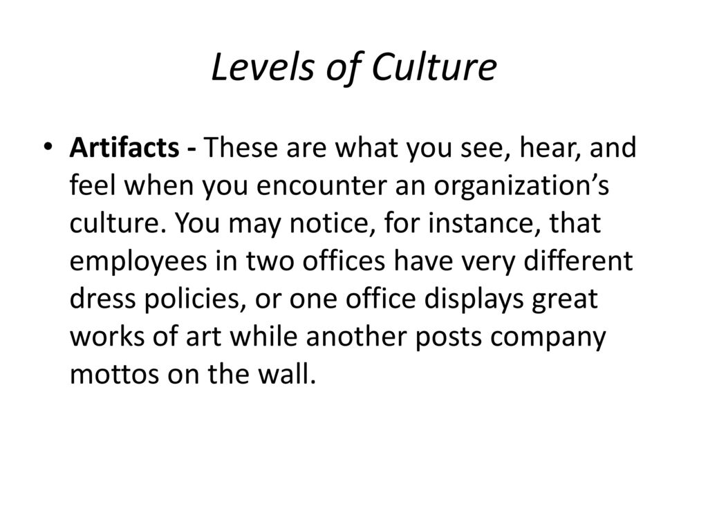 Levels of Culture