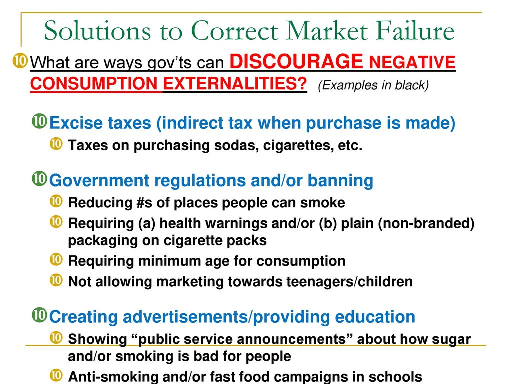 ways of correcting market failure