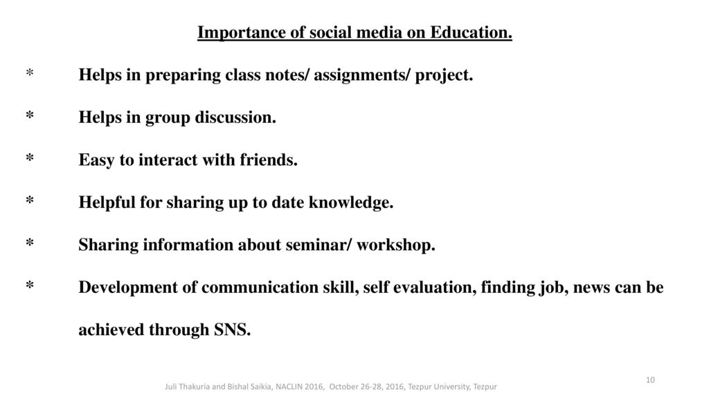Student' Views About the Use of Facebook and WhatsApp on Education: A  Survey Among the Undergraduate Students of Dr. Birinchi Kumar Barooah  College Prepared. - ppt download