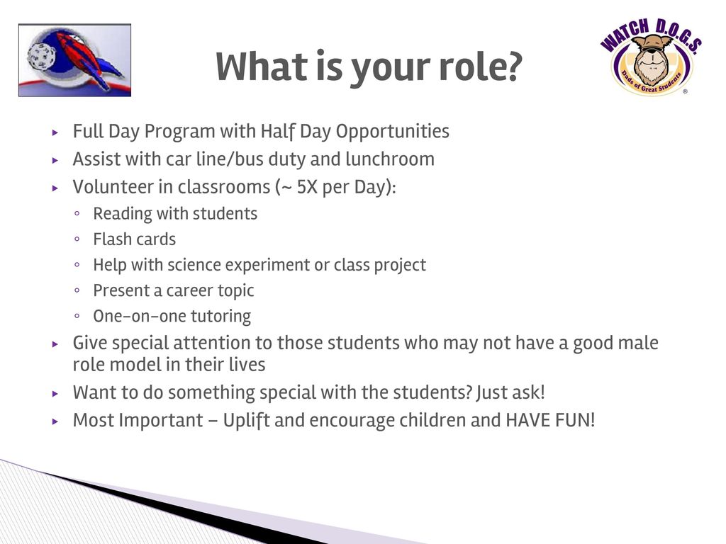 What is your role Full Day Program with Half Day Opportunities