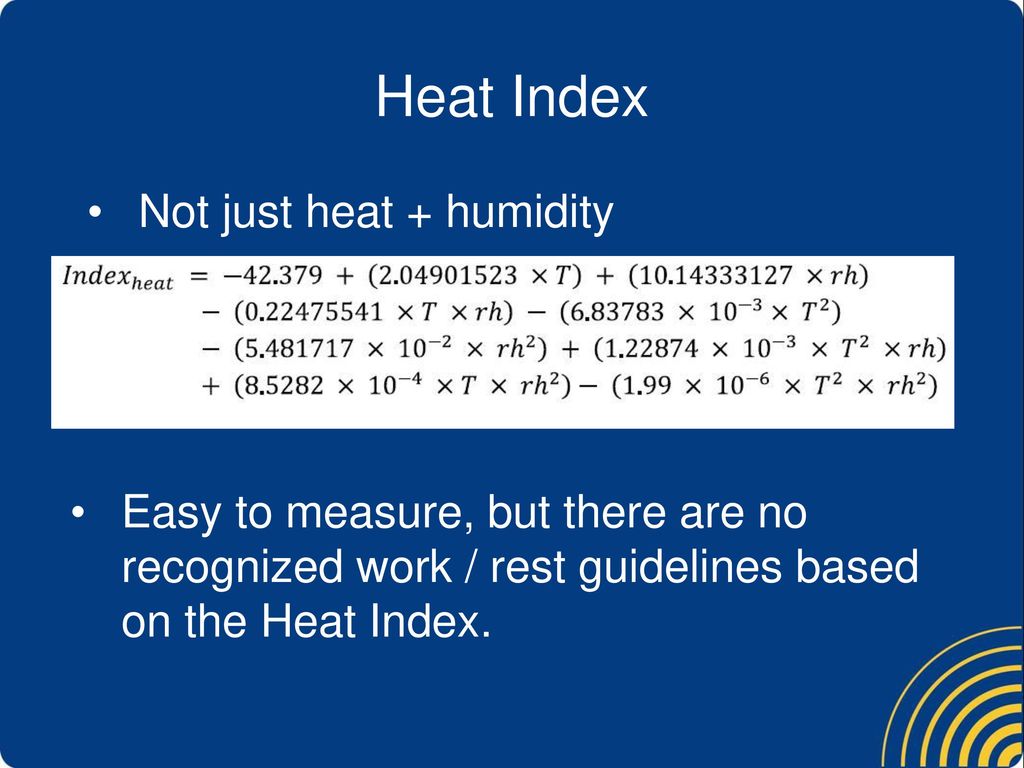 Heat Index Work Rest Chart