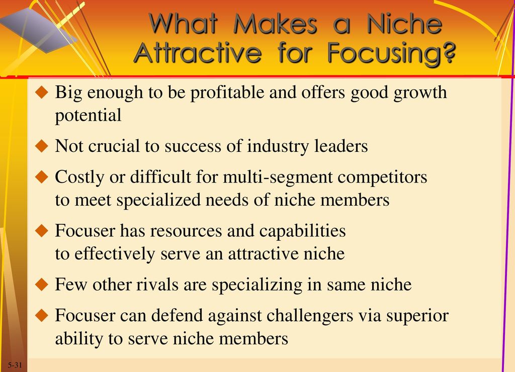 What Makes a Niche Attractive for Focusing