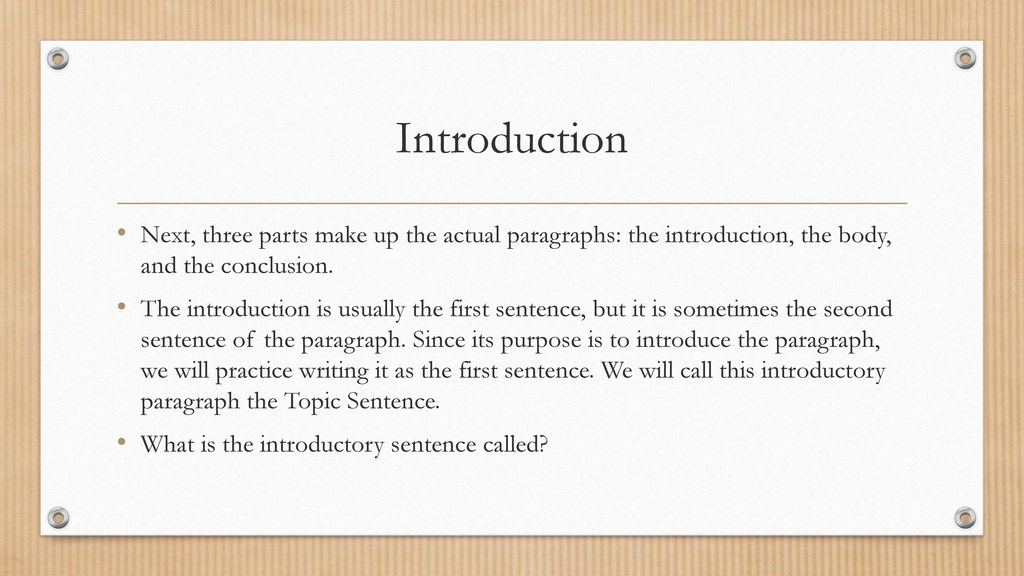 first sentence of introduction paragraph