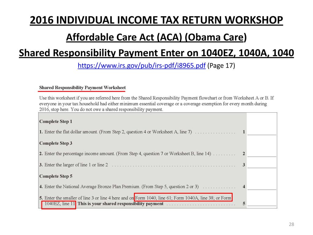 2016 Individual Income Tax Return Workshop Ppt Download