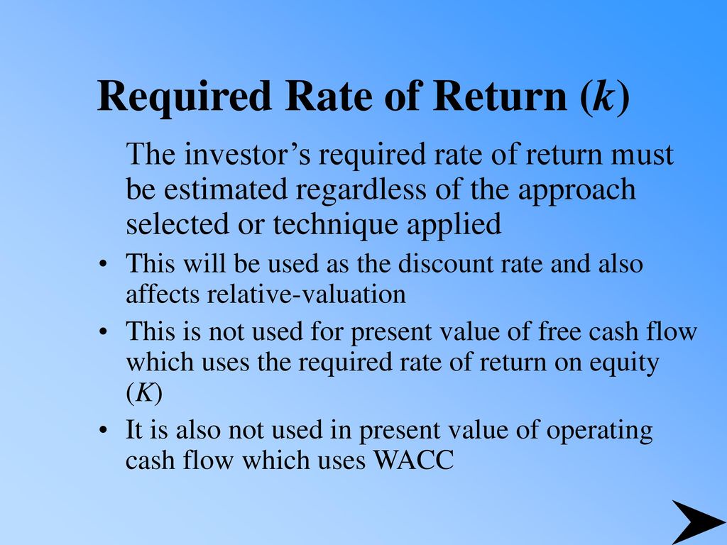 Required Rate of Return (k)