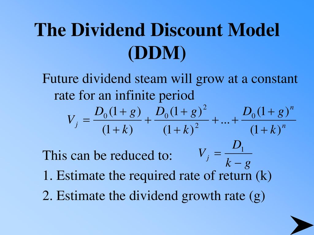 The Dividend Discount Model (DDM)