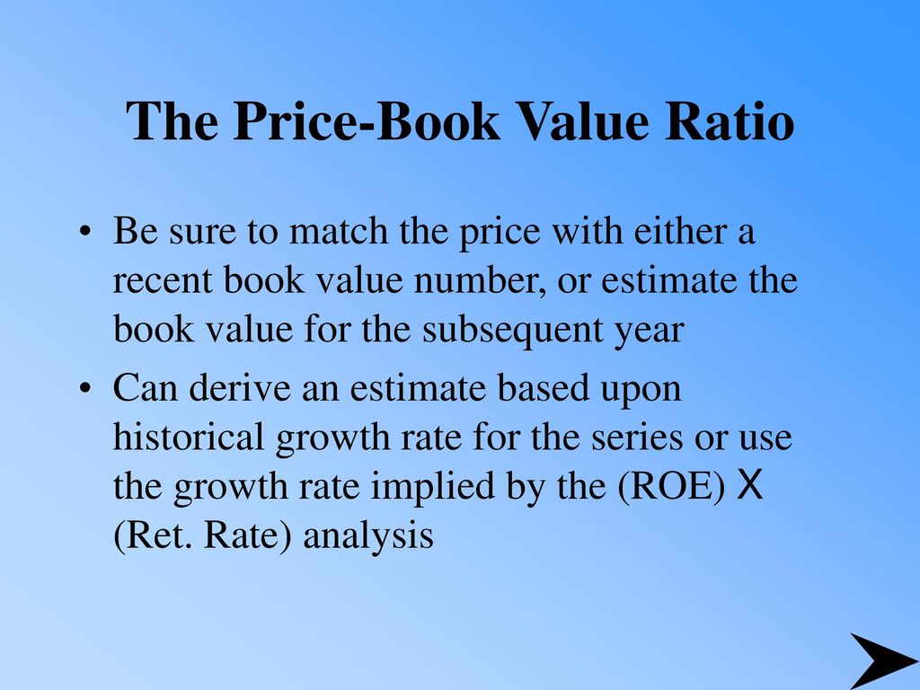 The Price-Book Value Ratio