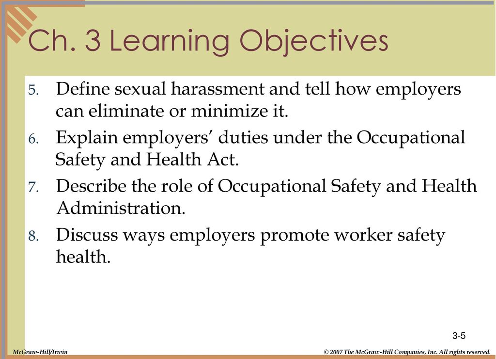 Ch. 3 Learning Objectives
