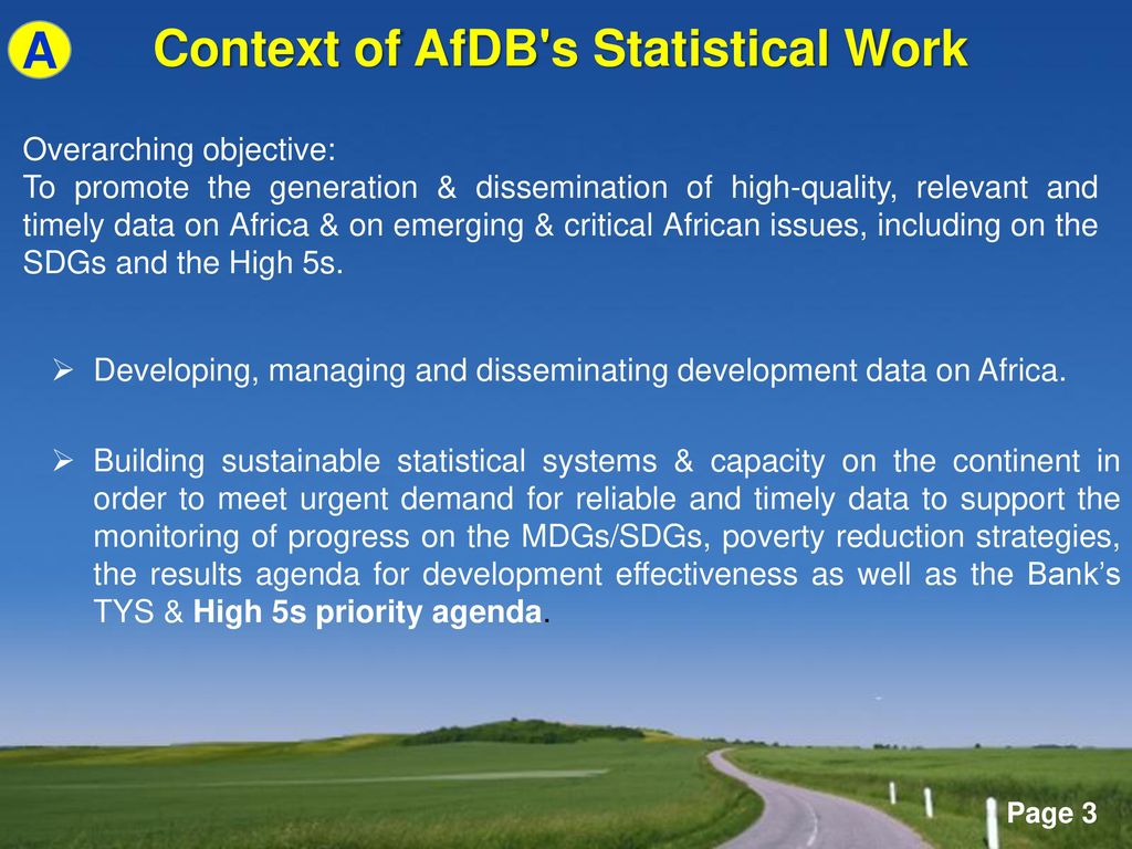 Context of AfDB s Statistical Work