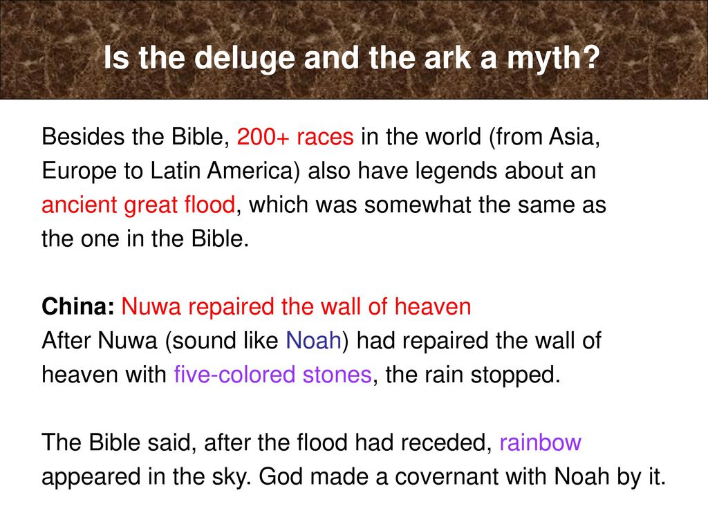 Is the deluge and the ark a myth