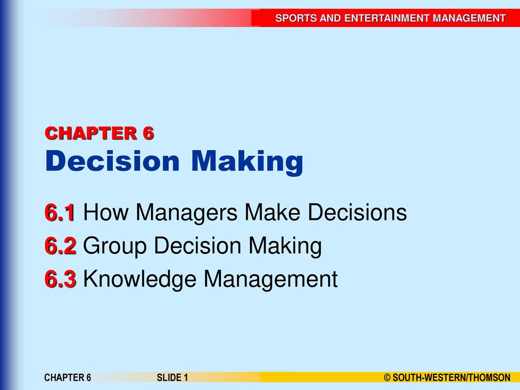 CHAPTER 6 Decision Making - Ppt Download