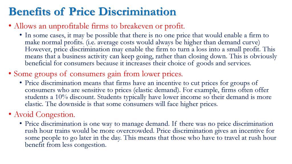 disadvantages of price discrimination