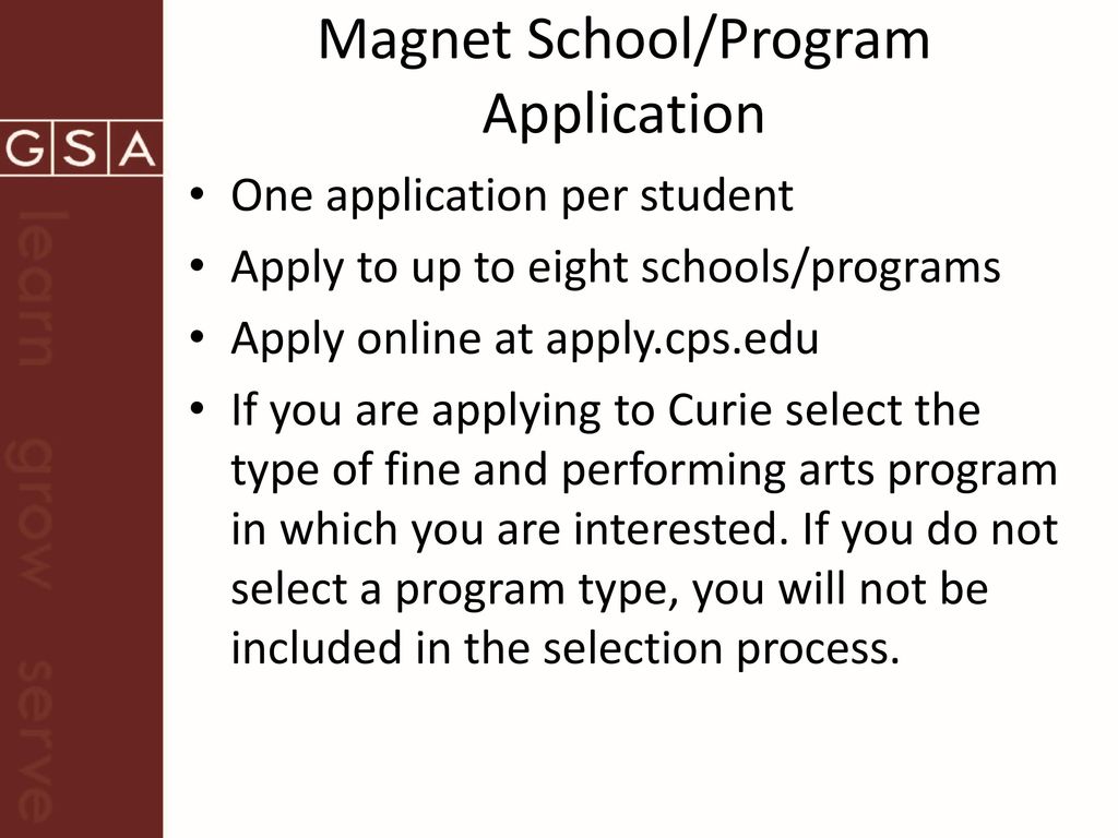 magnet school program application magnet school program application