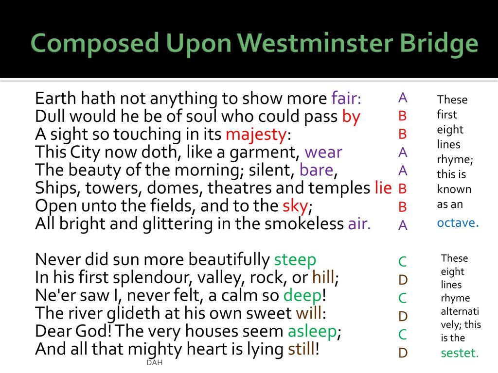 Composed Upon Westminster Bridge - ppt download