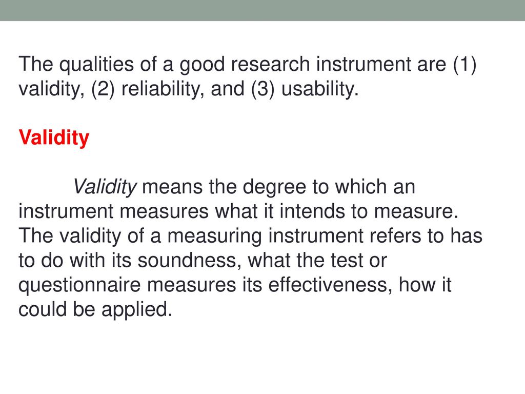 Research instruments. - ppt download