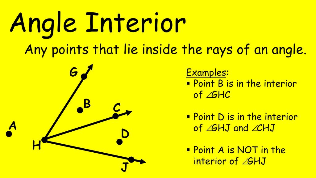 Angle Interior Any Points That Lie Inside The Rays Of An