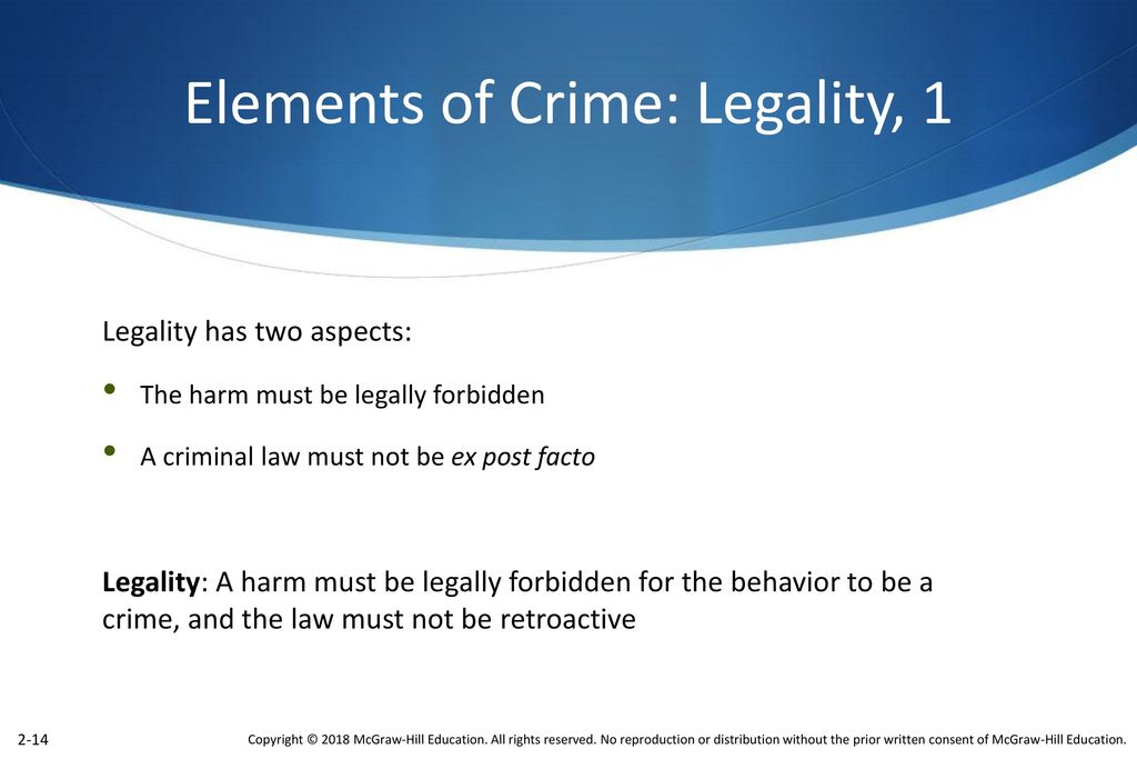 Elements of Crime: Legality, 1