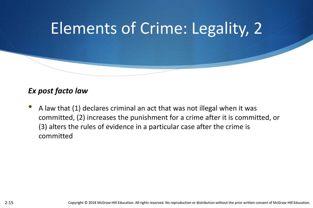 Elements of Crime: Legality, 2
