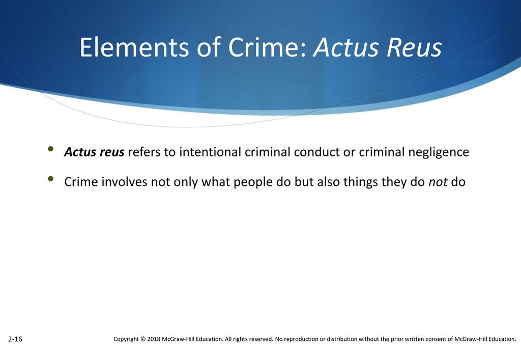 Elements of Crime: Actus Reus