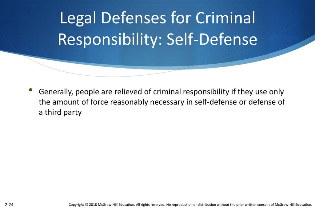Legal Defenses for Criminal Responsibility: Self-Defense