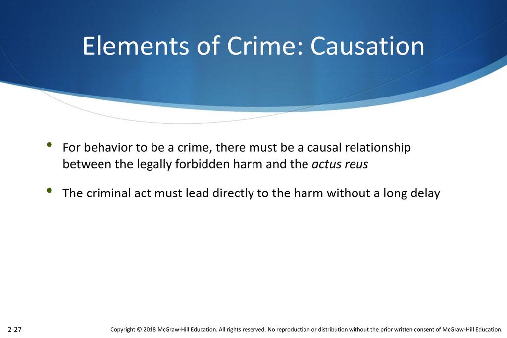 Elements of Crime: Causation