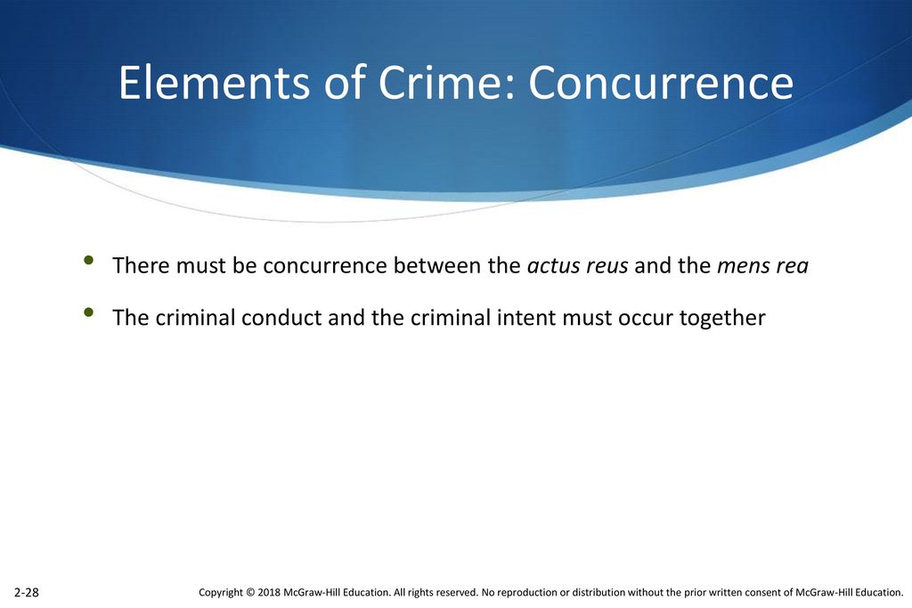 Elements of Crime: Concurrence