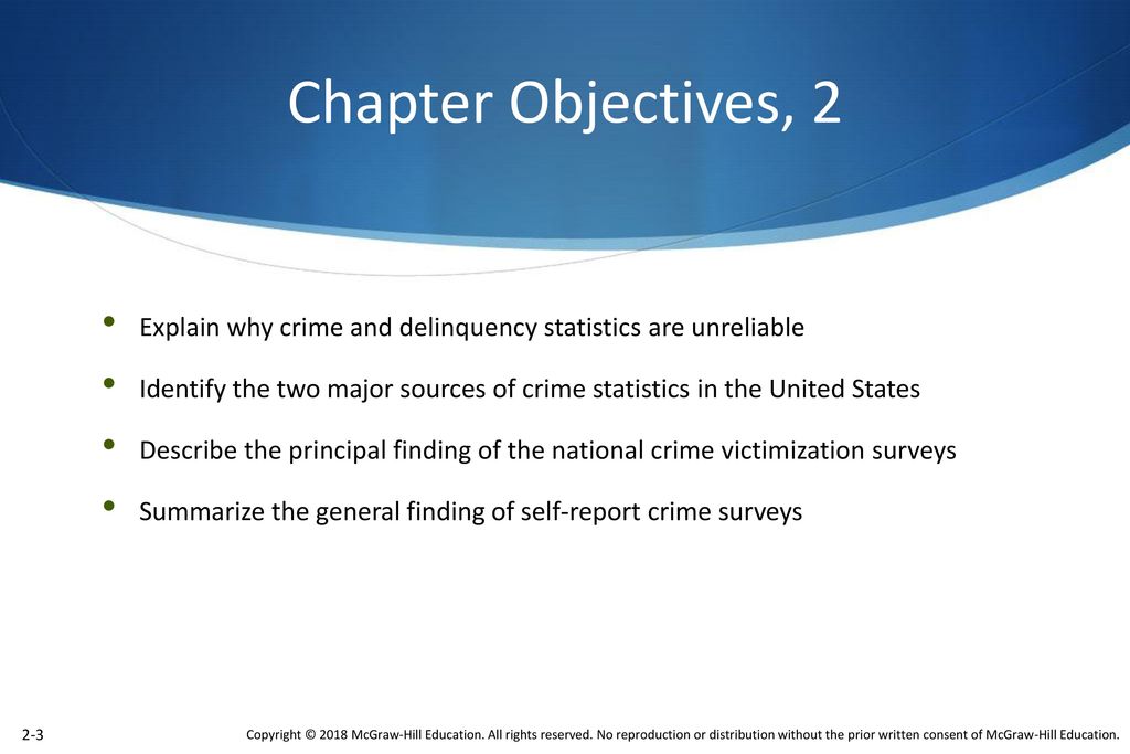 Chapter Objectives, 2 Explain why crime and delinquency statistics are unreliable.