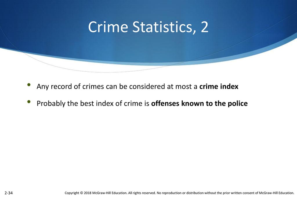 Crime Statistics, 2 Any record of crimes can be considered at most a crime index.