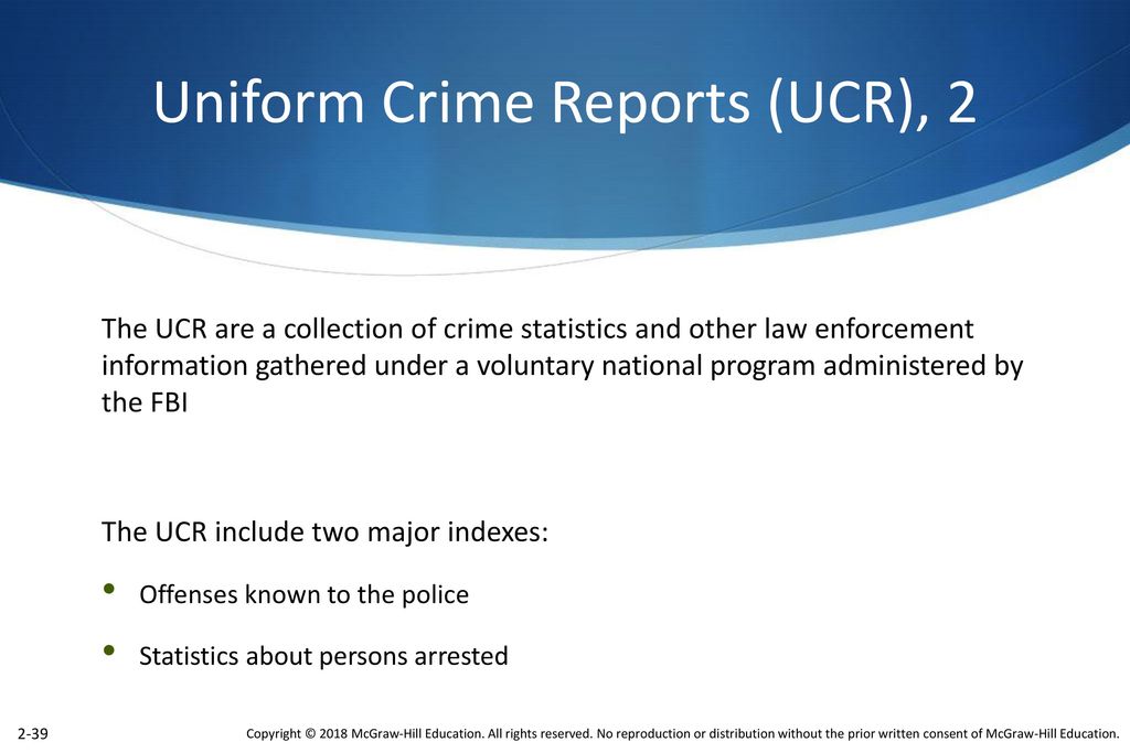 Uniform Crime Reports (UCR), 2