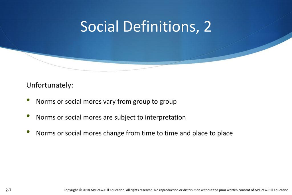 Social Definitions, 2 Unfortunately: