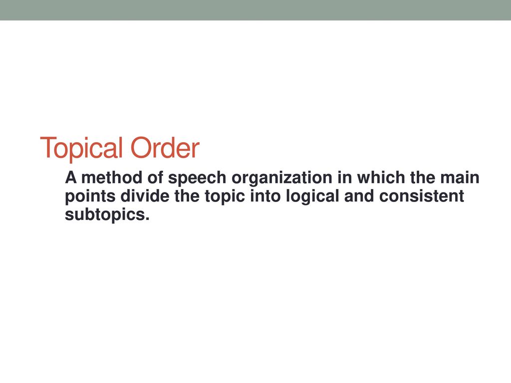 logical organization in speech