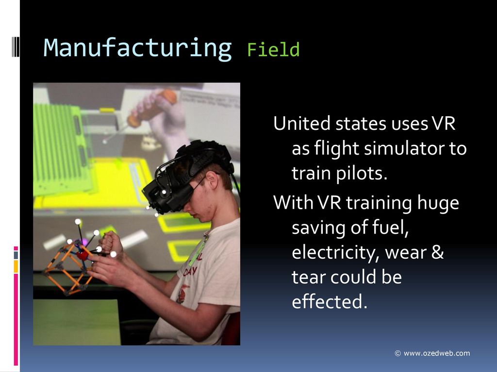 Manufacturing Field United states uses VR as flight simulator to train pilots.
