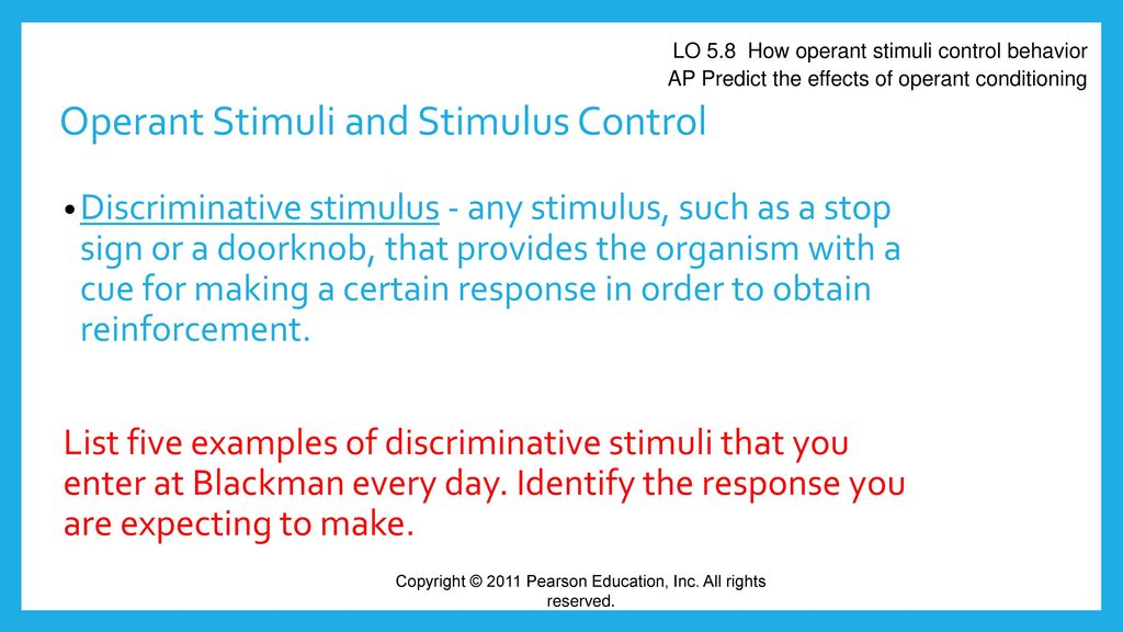 Operant Stimuli and Stimulus Control