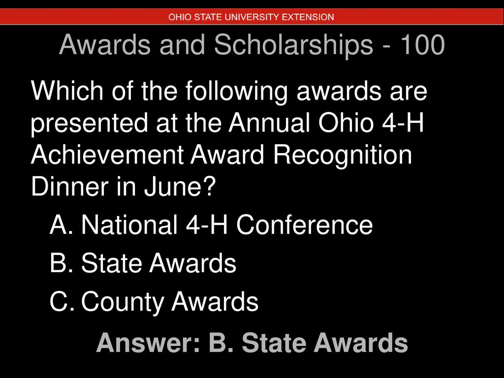 Awards and Scholarships - 100