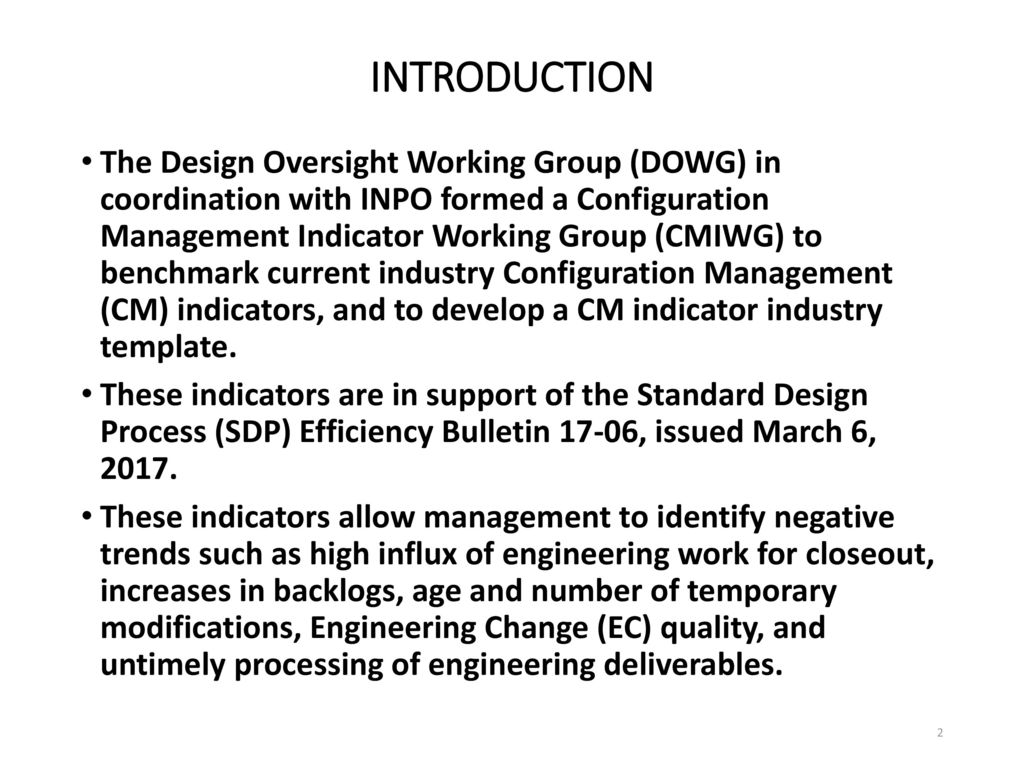 Configuration Management (CM) Standard Performance Measures - ppt download