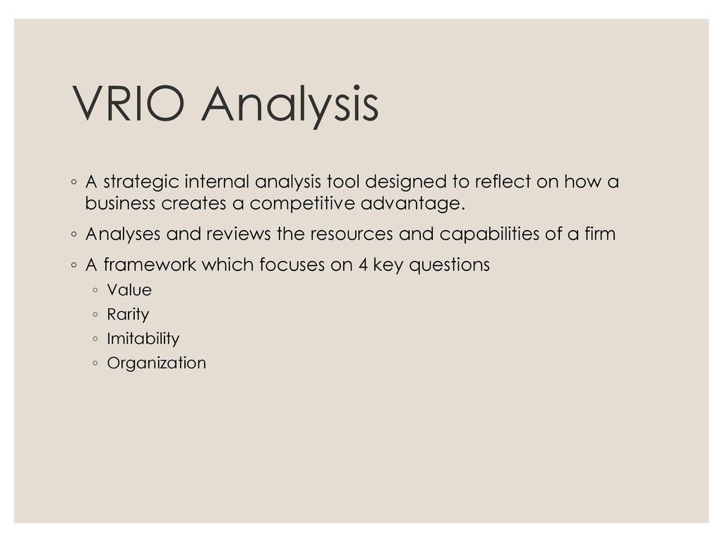 VRIO Analysis explained plus example - Toolshero