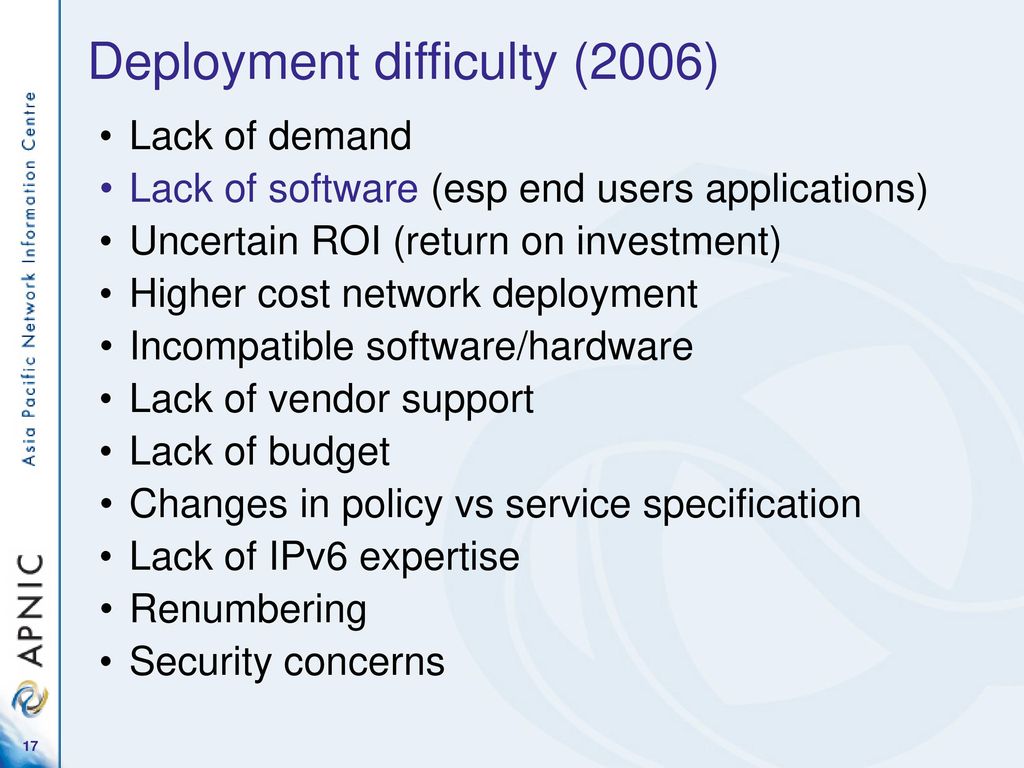 Deployment difficulty (2006)