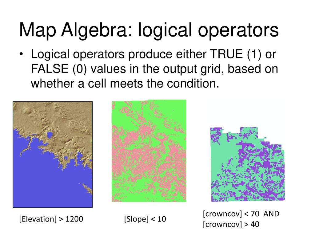 Map Algebra: logical operators