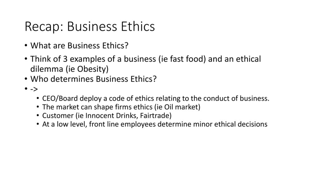 Business Ethics Part One The Trade Off Between Profit And Ethics Link To Earlier Work On Lt Vs St Performance Assessment Ppt Download