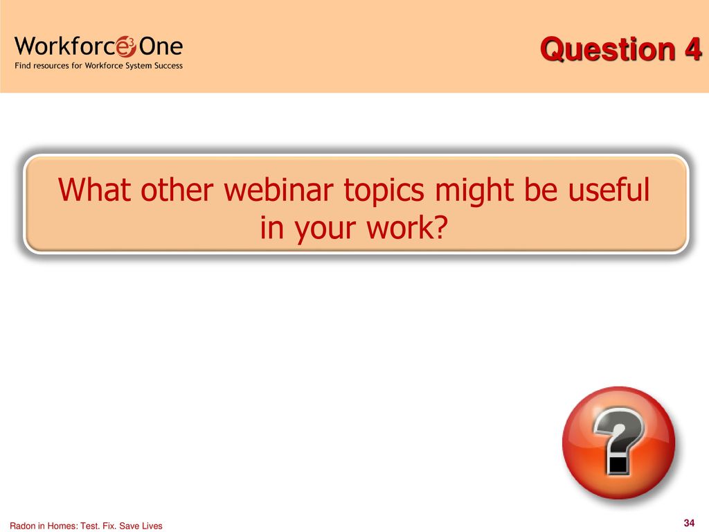 What other webinar topics might be useful in your work