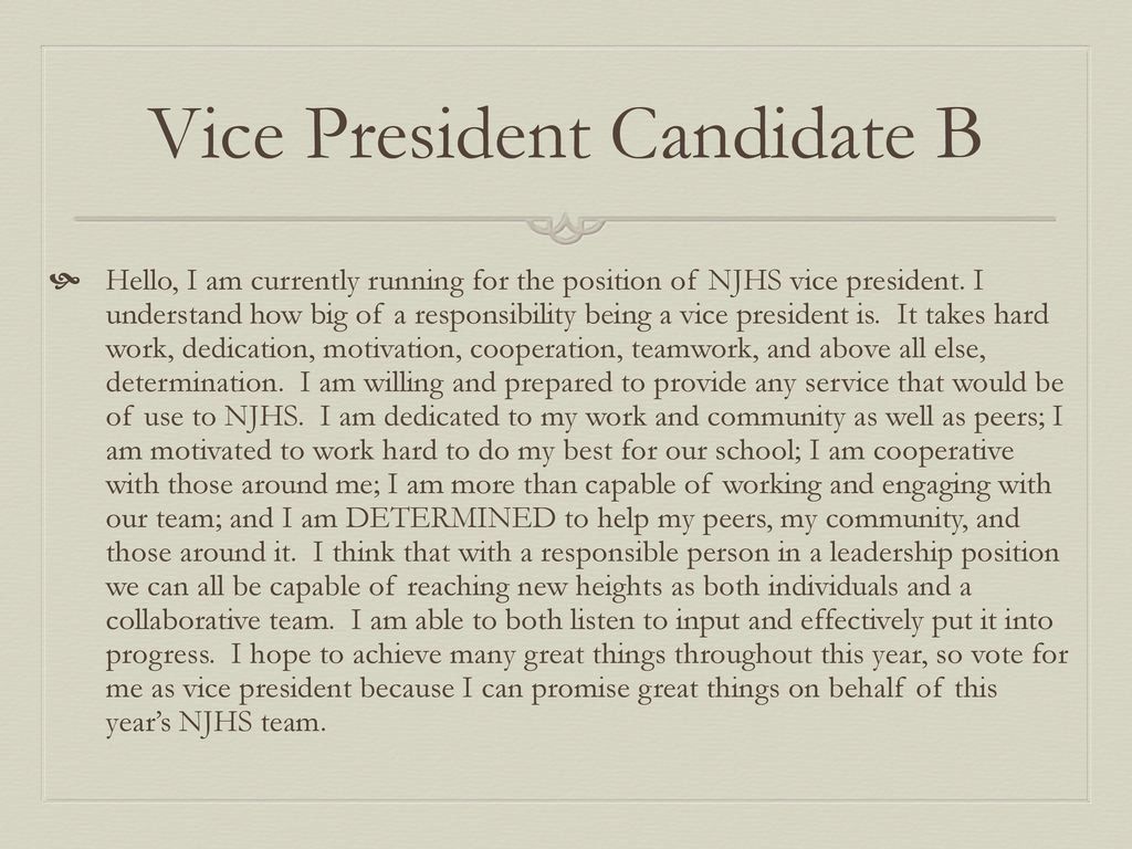 Speech To Run For Vice President Of A Club - Wallpaper