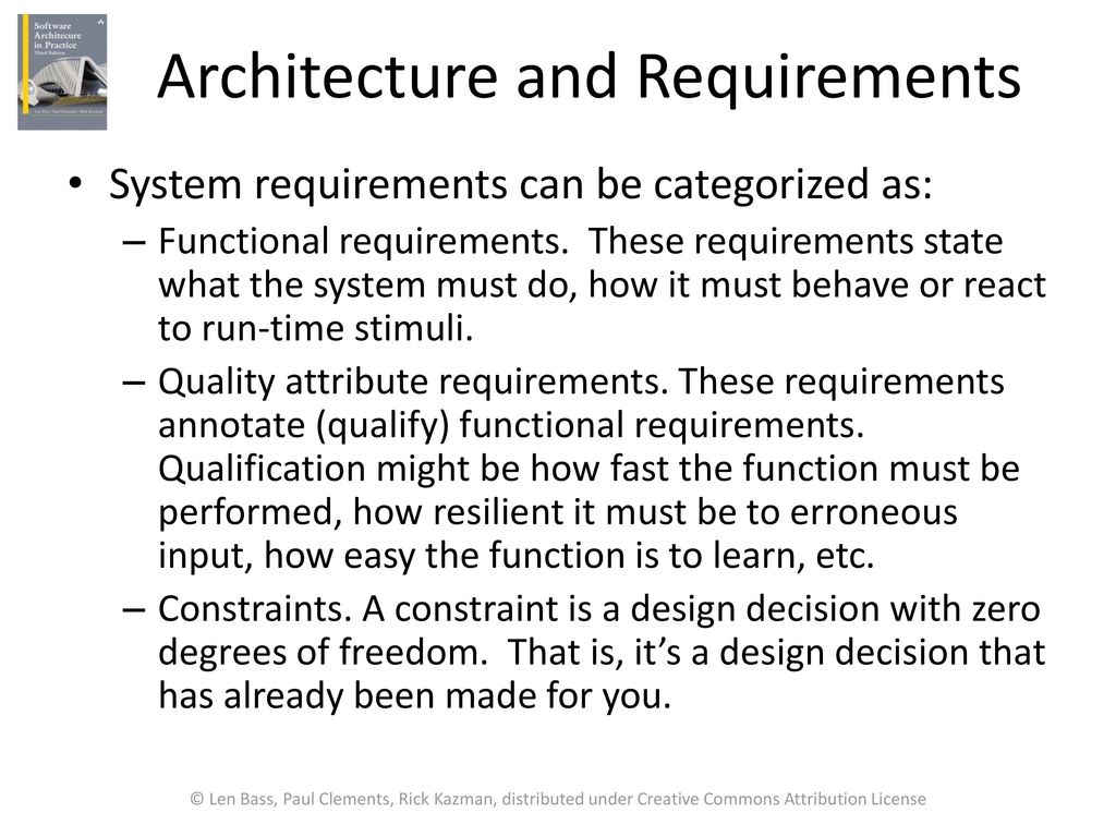 Architecture and Requirements